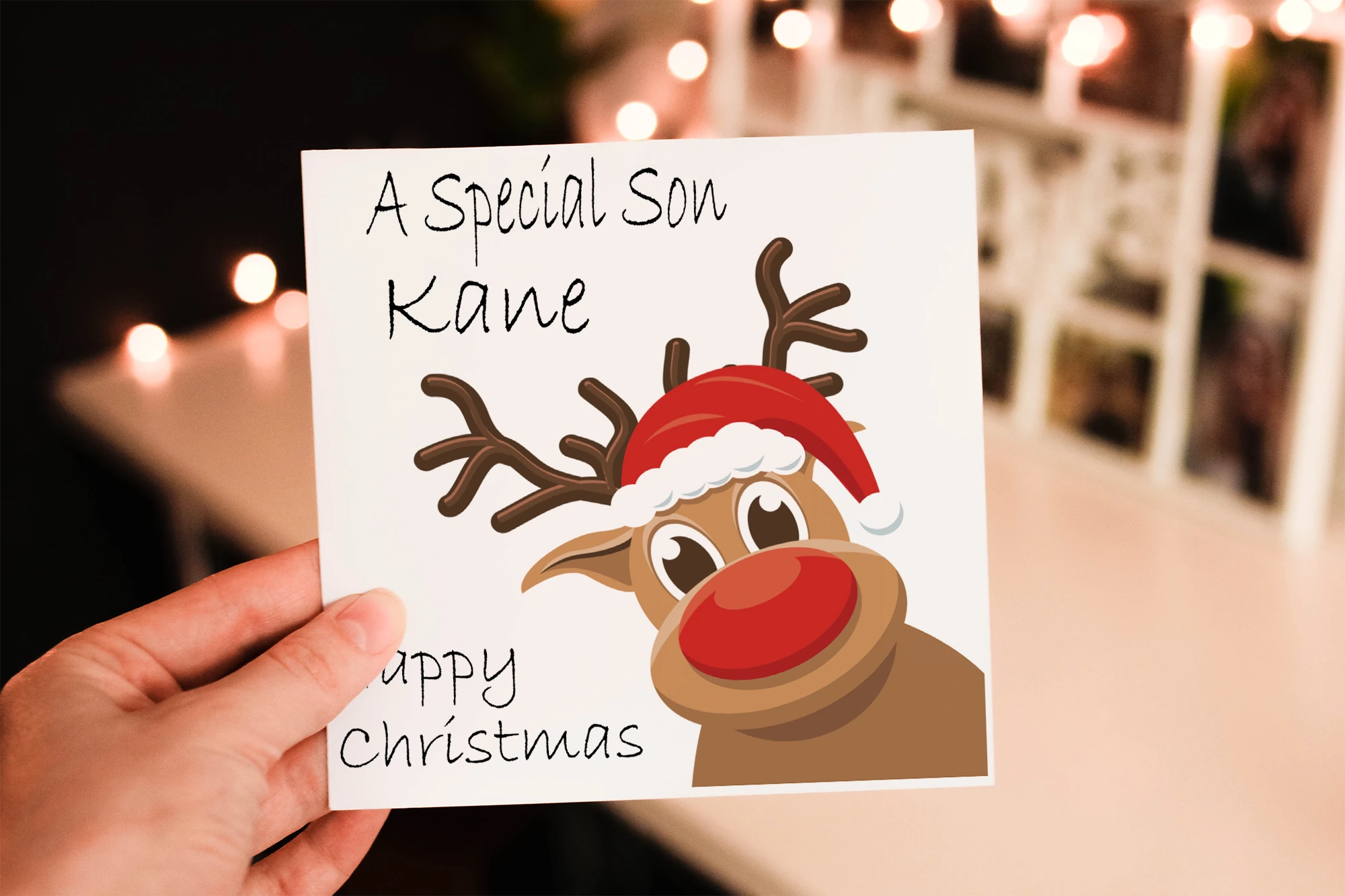 Special Son Rudolf Christmas Card, Son Christmas Card